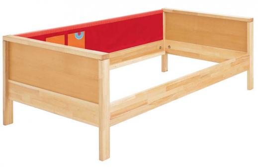 Bett Matti mit Rueckenwand rot