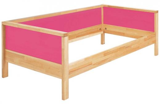 Bett Matti pink mit Rueckwand