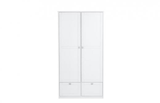 Lifetime Kleiderschrank in wei, 2-trig mit Schubladen