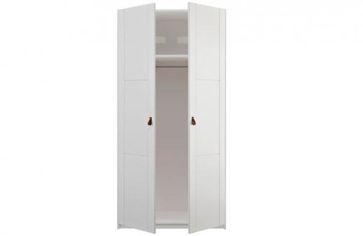 Lifetime Kleiderschrank 2-trig weiss mit Ledergriffen
